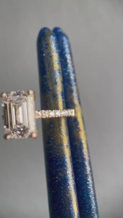 Timeless Emerald Cut Pave Shank